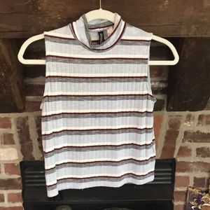 Divided turtleneck crop top